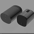 Modern Smart Wireless Speakers With Cylindrical Design Textured Surface And LED Display For Home Use