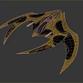 Futuristic Golden Black Winged Device With Elaborate Patterns And Sci Fi Design 3d model