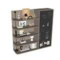 Modern Children Bookcase Bookshelf Ornaments 3d model