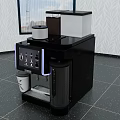 Black Modern Kitchen Coffee Machine With Control Panel Water Tank And Coffee Cup 3d model