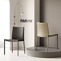 Modern POLIFORM Dining Chairs In Black And Beige Leather With Sleek Interior Display Design