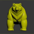 Red Cartoon Bear Character 3D Render with Smooth Texture and Dark Background 3d model