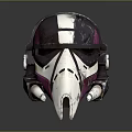 Tactical Battle Helmet With Black White Pink Colors And Distinctive Emblem Design