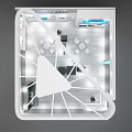 HICONICS Exhibition Booth With Modern Design Blue Accents White Structure And Display Equipment