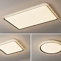 Modern Ceiling Lights With Rectangular Square Round Shapes And Pearl Trim Soft White Light