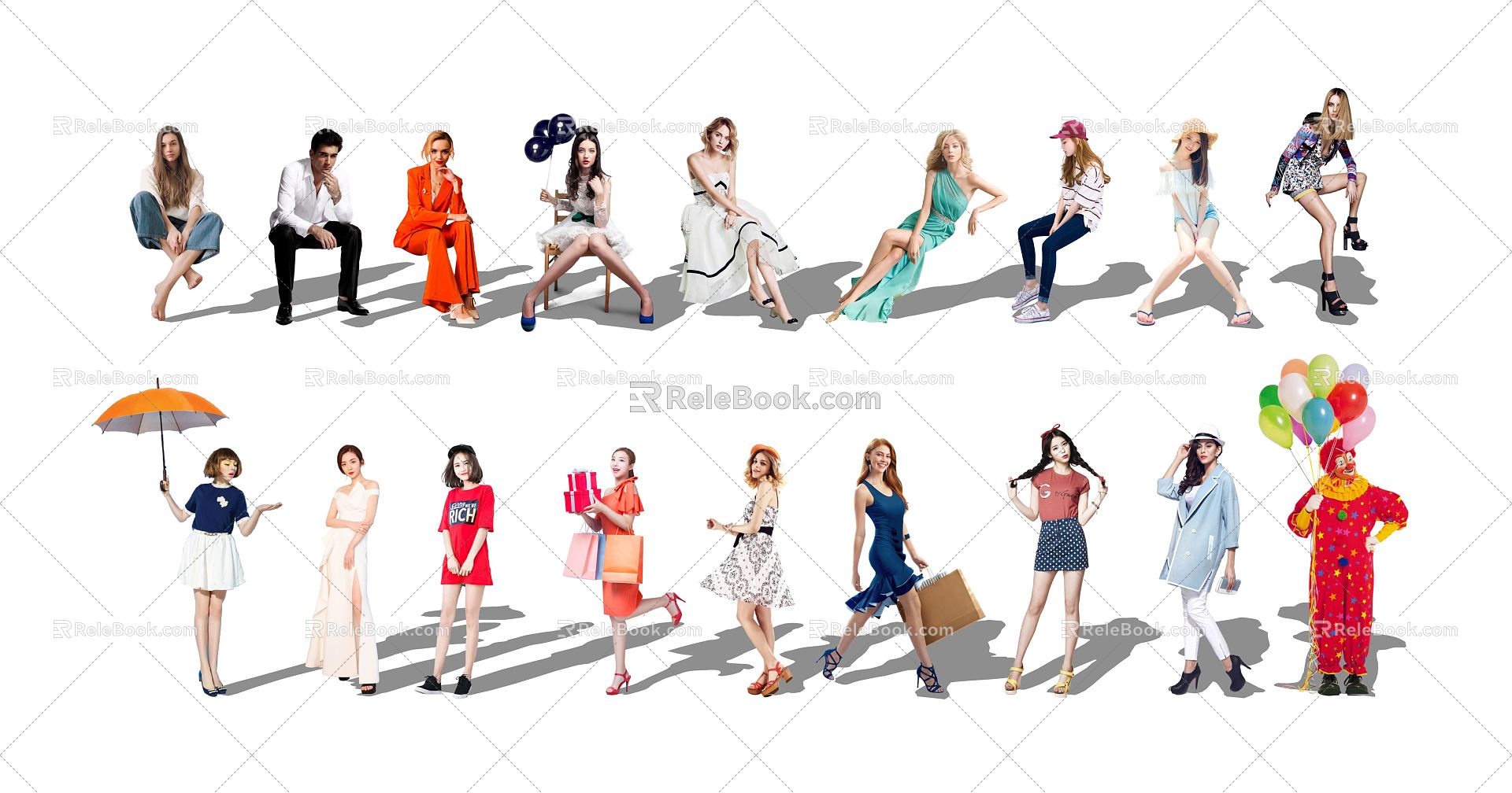 Modern Multiplayer Fashion Figure Woman Man 3d model