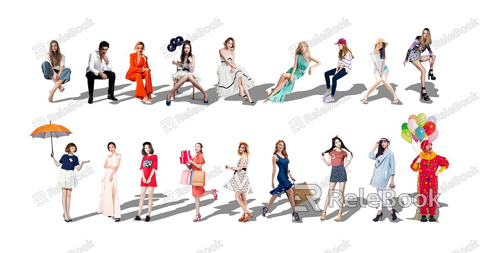 Modern Multiplayer Fashion Figure Woman Man model