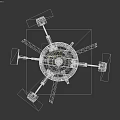 Wooden Barrel Shaped Electric Toy With Propeller Mechanical Legs And Control Panel