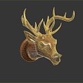 Modern Deer Sika Deer Elk Antler 3d model