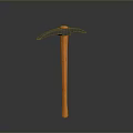 Industrial Pickaxe Equipment With Orange Handle And Metal Head For Heavy Duty Use