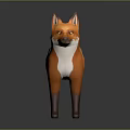 3D Rendered Orange Fox Cartoon Character With White Chest And Brown Legs