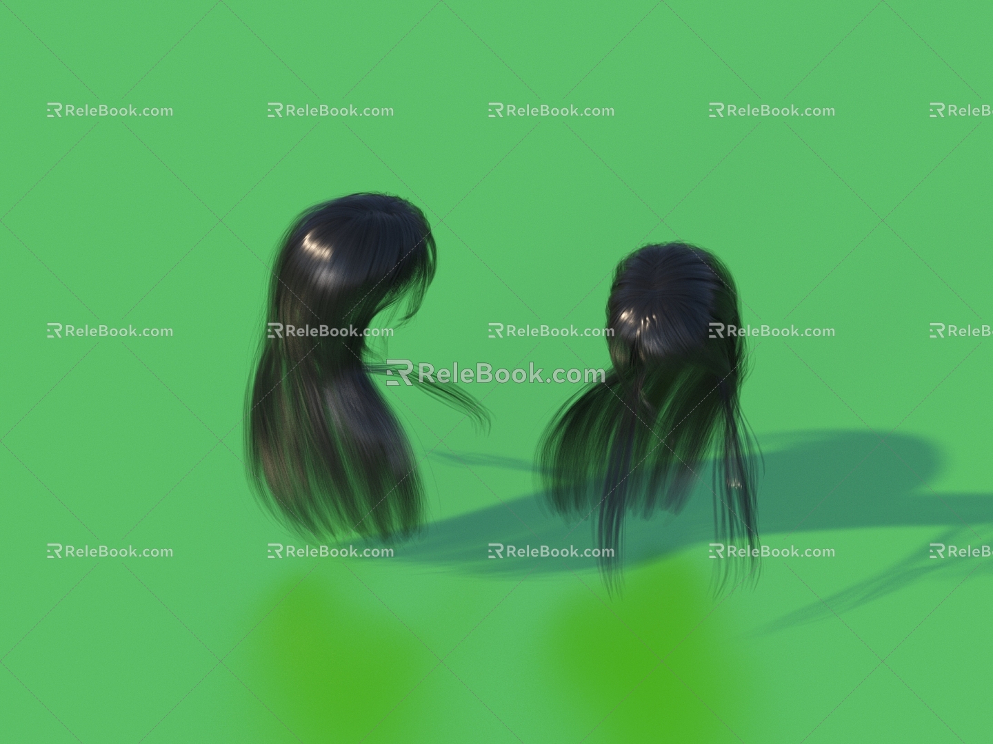 Hair Wig Hair Set 3d model