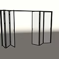 Modern Space Saving Folding Glass Doors With Black Frame Design 3d model