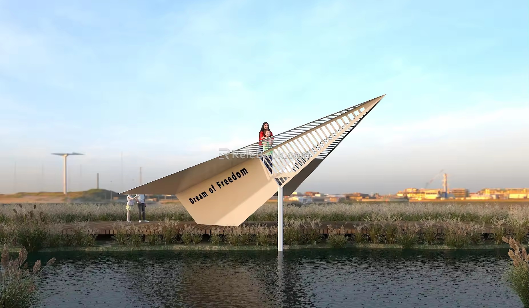 Modern Observation Decks Observation Decks Observation Decks Paper Plane Modeling Observation Decks Online Celebrity Pin 3d model