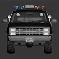 Black And White Police SUV With Emergency Lights And Badges