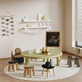 Modern Children's Tables and Chairs Children's Toys Wall Decoration 3d model