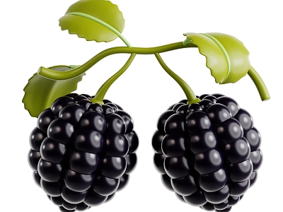 Modern Mulberry Fruit Cartoon Fruit Fresh Fruit 3d model