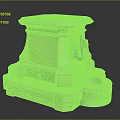 Stone Fountain With Square Structure Animal Head Spout And Textured Base Pools