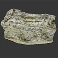 Textured Natural Rock with Layered Surface and Blue Gray Patterns on Dark Background 3d model
