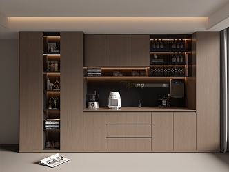 Modern household wine cabinet 3d model