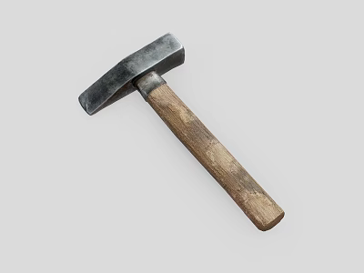 High Quality Hardware Tool Hammer With Metal Head And Wooden Handle 3d model
