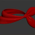 Red Bowknot Ring Shape Decorative Ornament Set With Modern Sleek Glossy Finish