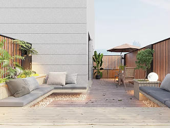 Modern Garden Terrace Garden 3d model