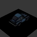 Blue Vintage Sports Car With Classic Body Design And Chrome Wheels
