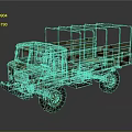 Vintage Military Truck With Camouflage Paint Open Cargo Bed And Metal Frame