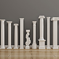 European Roman Column Gypsum Column Component Carving 3d model