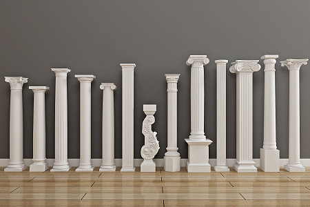 European Roman Column Gypsum Column Component Carving 3d model