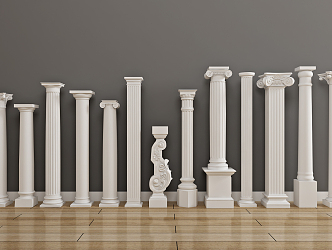 European Roman Column Gypsum Column Component Carving 3d model