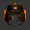 Protective Leather Helmet With Brown Orange Accents And PRO Label Design