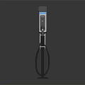 Modern Electric Vehicle Charging Station With Blue Top And Charging Cable Stand