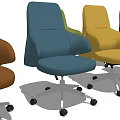 Modern Office Chairs In Various Colors With Swivel Wheels And Comfortable Design