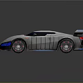 Sleek Modern Sports Car With Blue LED Lights Convertible Top And Alloy Wheels