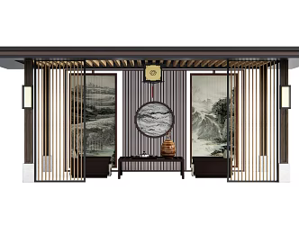 New Chinese Style Pavilion 3d model