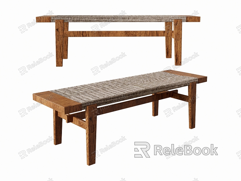 Bed End Stool Bench Log Bench Shoe Stool model