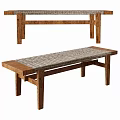 Bed End Stool Bench Log Bench Shoe Stool 3d model