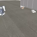 Natural Wooden Floor In Living Room With Gray Elephant Doll And Shoes