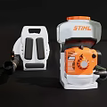 Heavy Duty Industrial Hand Tool With Orange White Housing And Black Handle