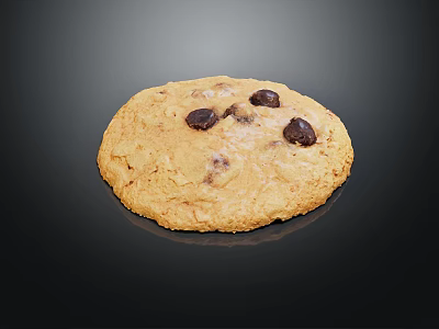 Golden Chewy Chocolate Chip Cookie With Melty Chocolate Chips And Crispy Edges 3d model