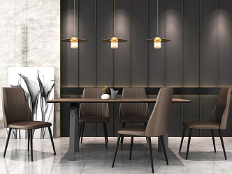 Modern Dining Table Chair Combination Dining Table Chair 3d model