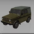 Vintage Military Green Off Road Vehicle With Canvas Top And Classic Design Details