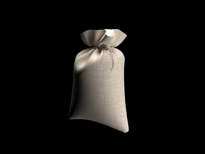Natural Linen Storage Bag With Drawstring Closure For Everyday Use 3d model
