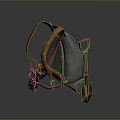 Vintage Style Canvas Bag With Leather Straps And Metal Buckles For Daily Use