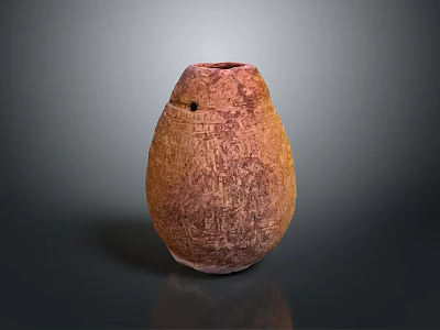 Hand Carved Ceramic Vase Featuring Textured Surface And Earthy Tones Artistic Sculpture 3d model