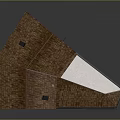 Traditional House Exterior With Brown Tile Roof Stone Wall And Side Mural Design