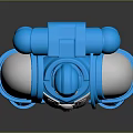 Blue Armored Robot 3D Model as Game Movie Sci Fi Character Design