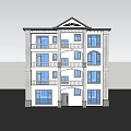 Three Story Detached Villa With Modern Exterior Balconies Large Windows And Trees Around